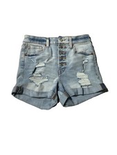 Aeropostale Womens Blue Denim Medium Wash Low Cut Short Size 4