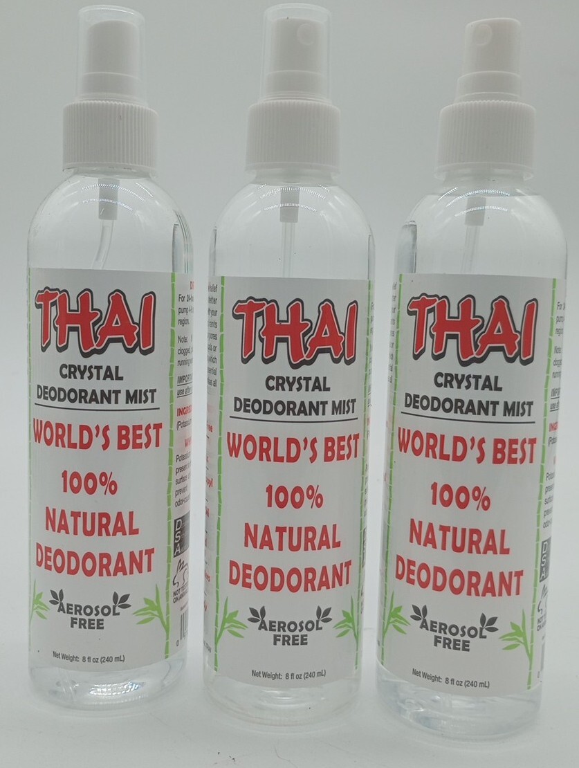 Thai Deodorant Crystal Deodorant Mist 8 oz 100% NATURAL Aerosol & Cruelty Free