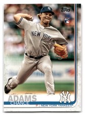Chance Adams 2019 Topps Baseball #98 New York Yankees Rookie RC