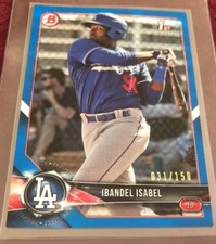 Ibandel Isabel 2018 1st Bowman Prospect #BP47 BLUE #d / 150, Cincinnati Reds