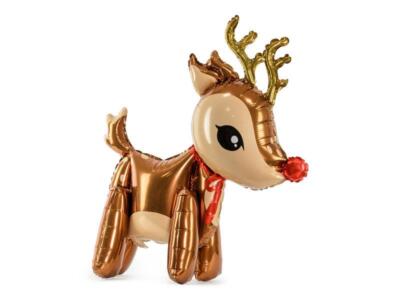 Christmas Rudolph Red Nose Reindeer Foil Balloon - 19.5 x 24.5 inch - Air Fill 