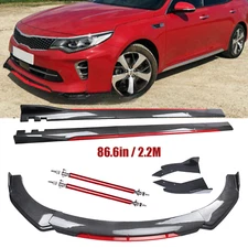 Front Bumper Lip Spoiler Splitter Side Skirt Carbon Fiber For Kia Optima 2001-20