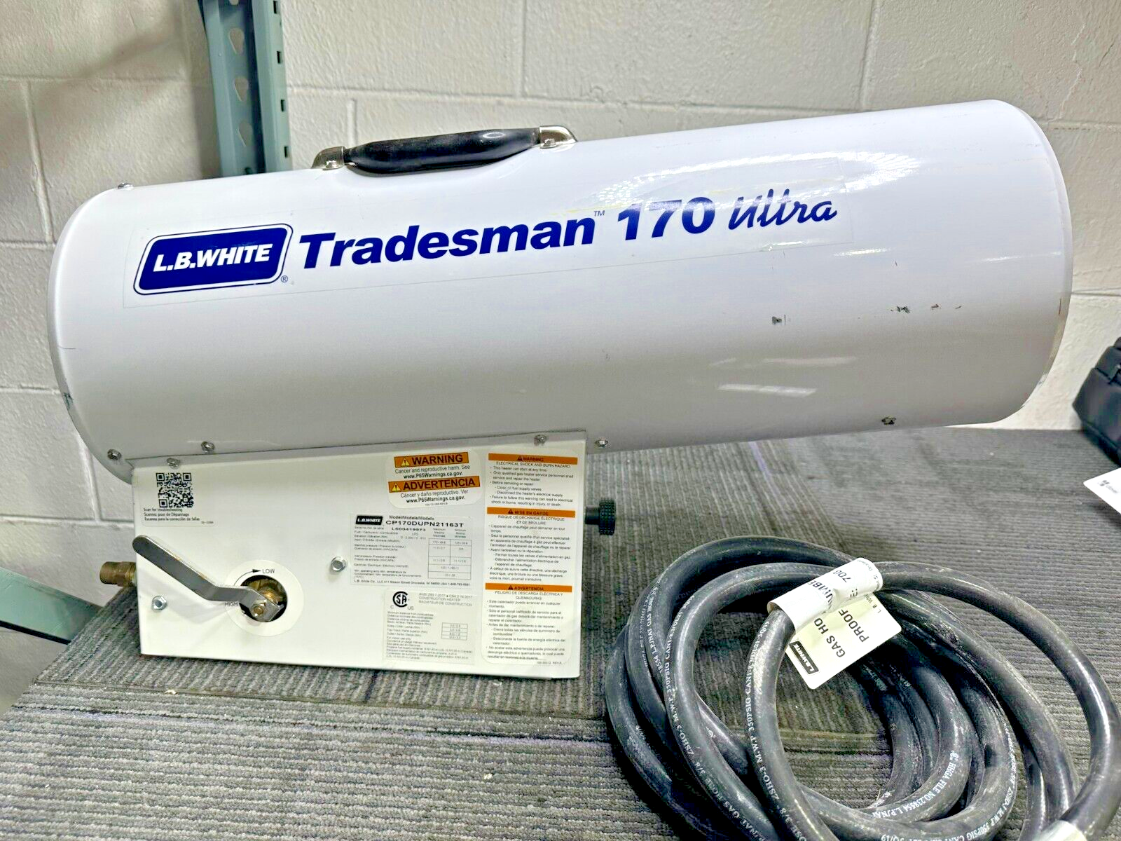L.B. WHITE Tradesman 170 Ultra Forced Air Open Flame LP 170K BTU Heater |  eBay