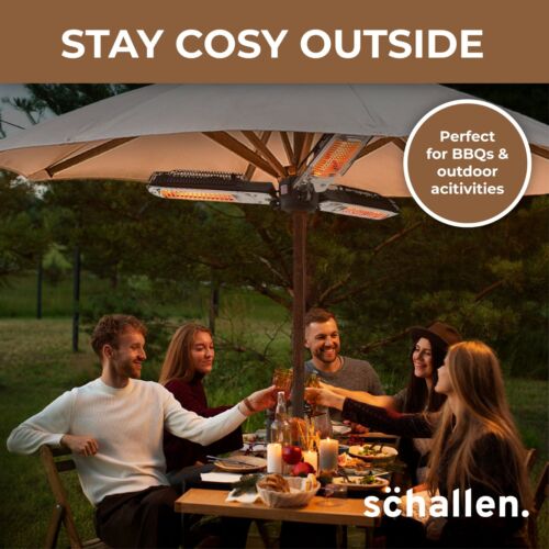 Halogen Garden Parasol Umbrella Heating Outdoor Patio Heater 3 Panels - WINTER - Picture 5 of 6