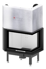 EEK A+ - Eck-Kamineinsatz HITZE Albero AL11RG.H DECO mit Schiebetür, Seitenglas 