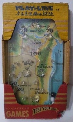 Vintage 1964 Battle Field Play-Line Action Game MARX Bagatelle Pinball