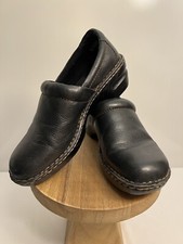 B.O.C by Born Black Leather Clog Shoes Womens Size 10 Slip On