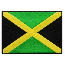 JAMAICA FLAG PATCH KINGSTON JAMAICAN RASTA embroidered iron-on SOUVENIR GREEN