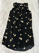 Old Navy womens black floral sleeveless v neck dress size XS tie