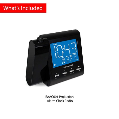 Magnasonic Projection Alarm Clock with AM/FM Radio Battery Backup Auto Time S... - Picture 9 of 9
