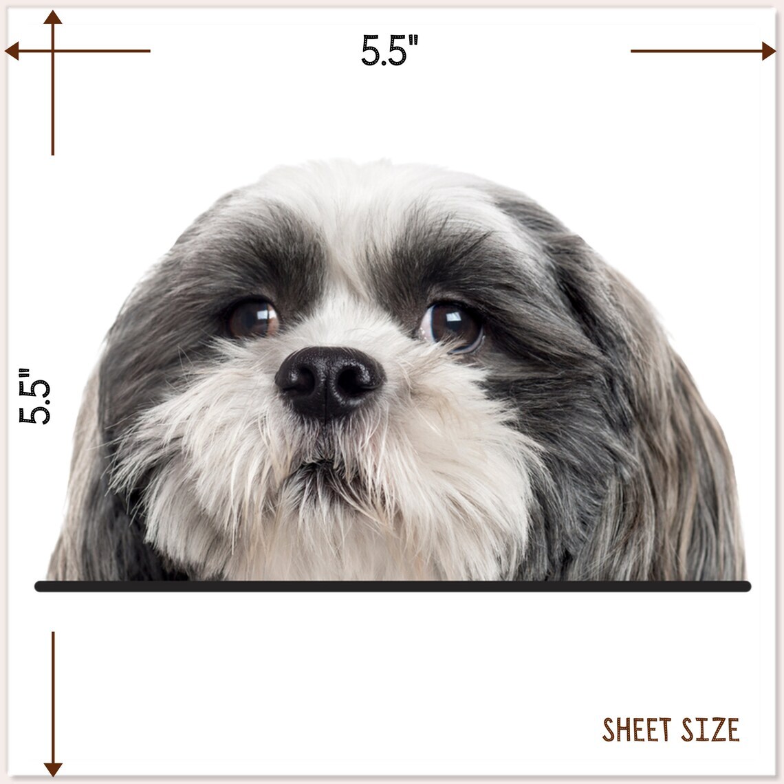 Black&White Shih Tzu Car Sticker / Peeking Dog Head Vinyl Decal bumper  Window | eBay