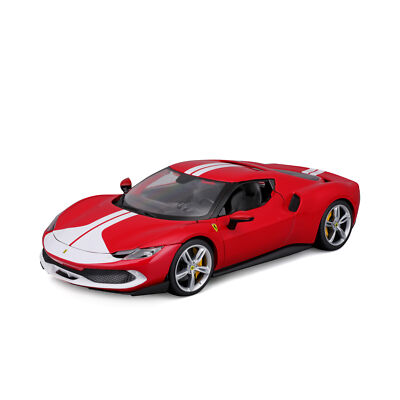 Bburago 18-16017 Model Car Ferrari 296GTB Assetto Fiorano (Red/White, 1:18)