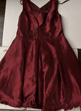 GIOVNNI BURGUNDY  CRANBERRY  TAFETTA FORML SLEEVELESS TEA LENG$160 SIZE 14