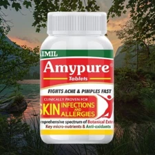 Amypure Ayurvedic Blood Purifier 4 Infections Allergies Acne Pimples (100 Tabs)