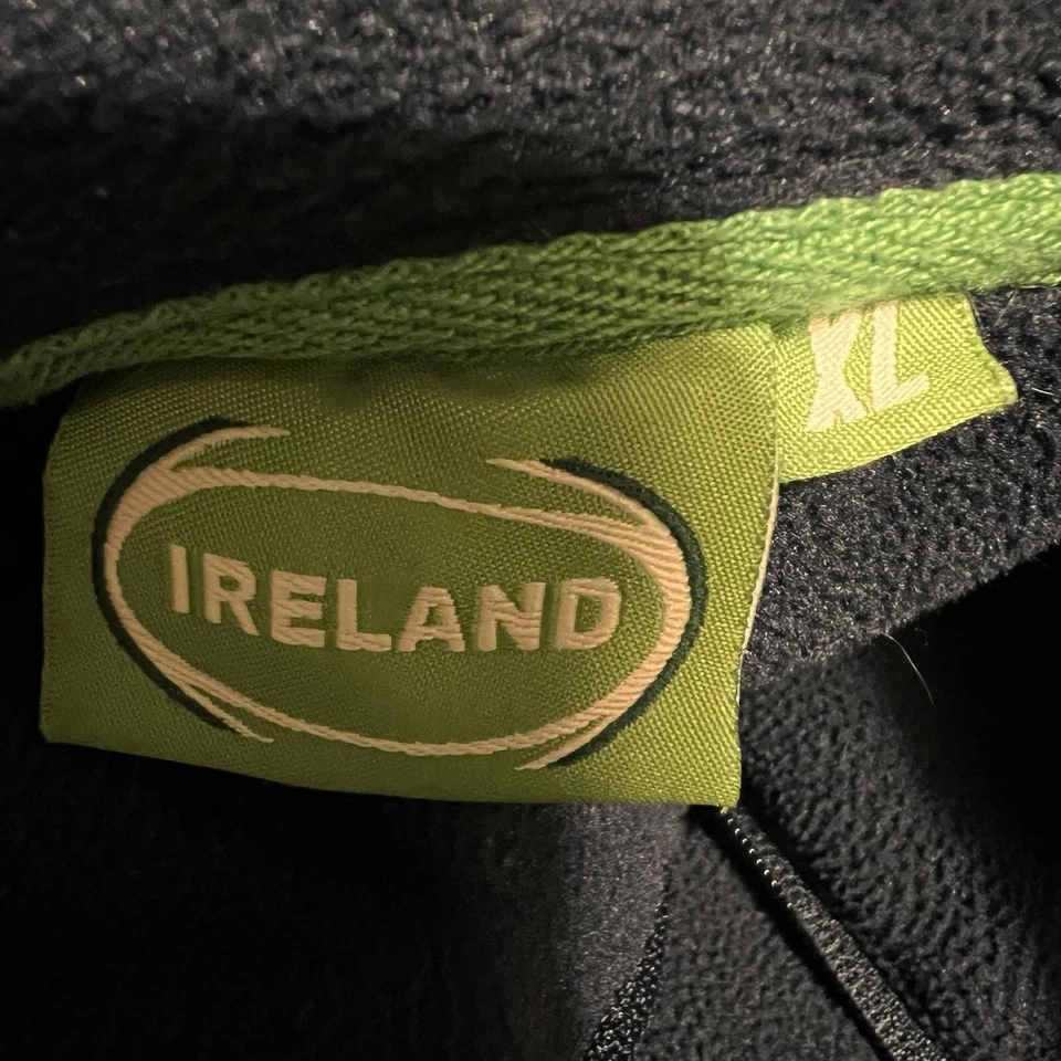 Ropa de rugby Irlanda 1/4 cremallera polar para hombre XL trébol azul verde sin cordón Foto 4 de 4