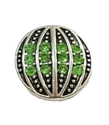 3D GREEN RHINESTONES 18mm/20mm GINGER SNAP BUTTON FOR INTERCHANGEABLE JEWELRY