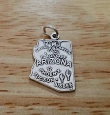 Sterling Silver 15x20mm Grand Canyon Copper Arizona State Charm
