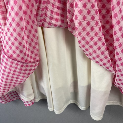 Torrid Midi Dress Womens 2X Hot Pink Gingham Chiffon Smocked Sleeveless Retro - Picture 7 of 15
