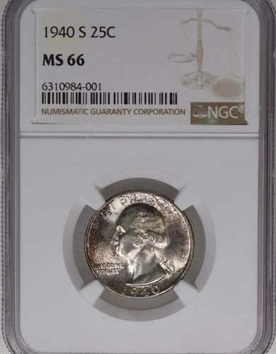 1940 S Washington Quarter MS 66 NGC