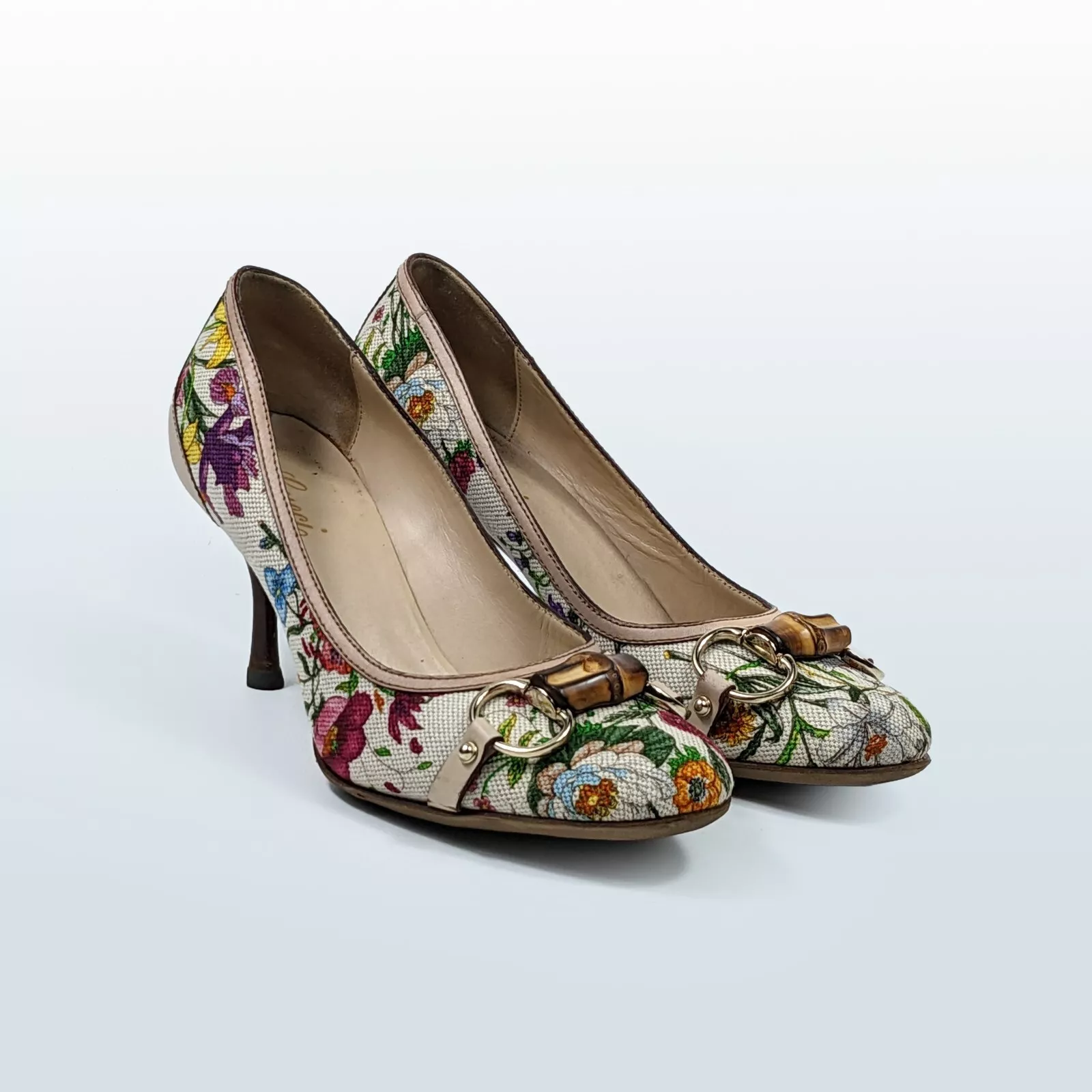 Chaussures pompe femme GUCCI en toile florale Taille,5/US 6,5 (24 cm/9,4 po)