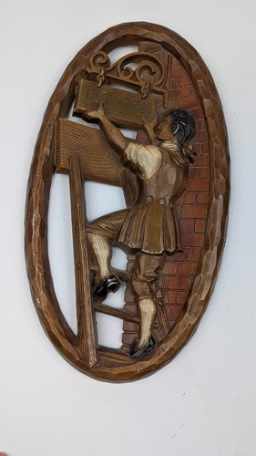 MCM Sexton 1970 Metal Wall Art Craftsman Men Set of 2 Made in USA 12” Vintage - Picture 3 of 13