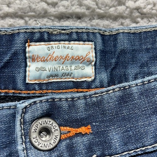 Original Weatherproof Vintage Regular Fit Lined Jeans 40x29 Blue Denim Warm - Picture 3 of 11