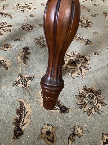 Antique Vtg French Style Stool 21 1/2" 15" 20" Upholstered Cushion Vanity Bench - Picture 13 of 20
