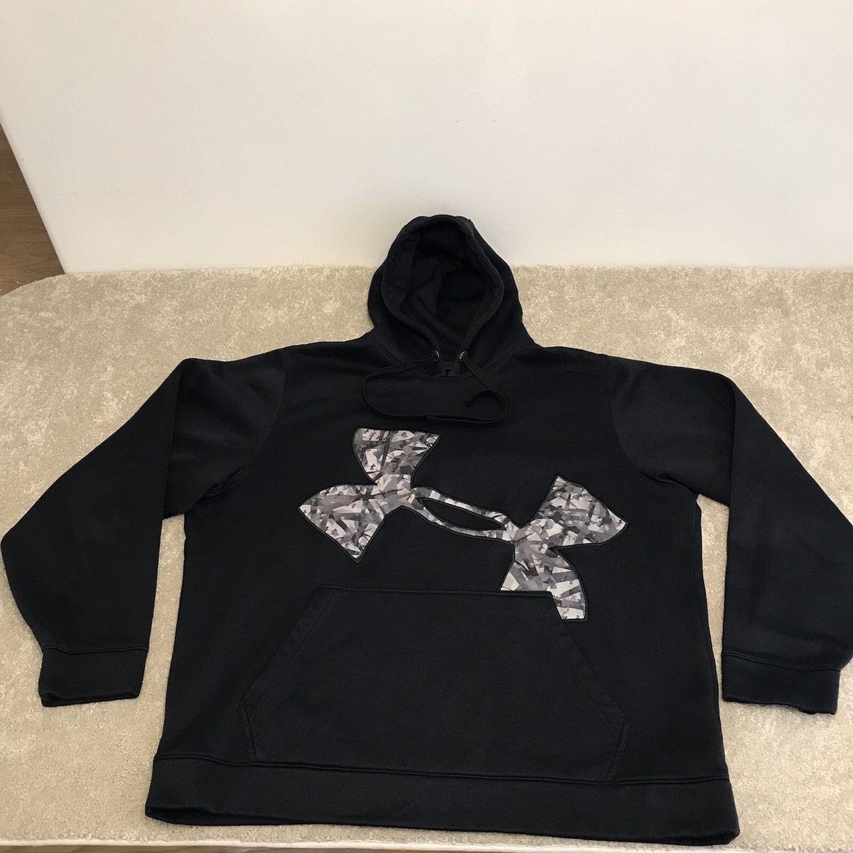 Under Armour Hoodie Mens 2XL Sweatshirt Black Pullover Loose Fit