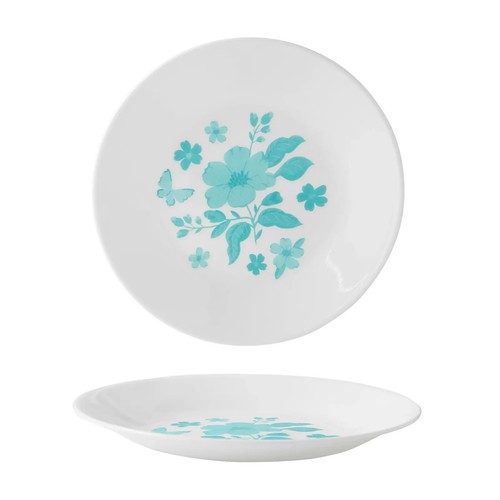 Pioneer Woman Corelle Dinner Appetizer Plates Cereal Bowl Evie Floral Teal Blue - Picture 11 of 19