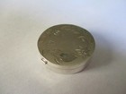 Sterling Silver 925 Pill Box round shape engraved top flat 1-3/8 wide 3/8 high