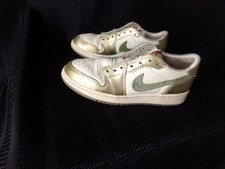 Nike AIR JORDAN FQ 6593-100 size 4Y gold white green