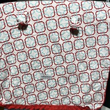 Carseat Canopy Blue White Red Geometric Design Minky Fleece Baby Car Seat Cover