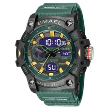 SMAEL Men Digital Sport Watch Fashion Big Dial Military Stopwatch LED Wristwatch