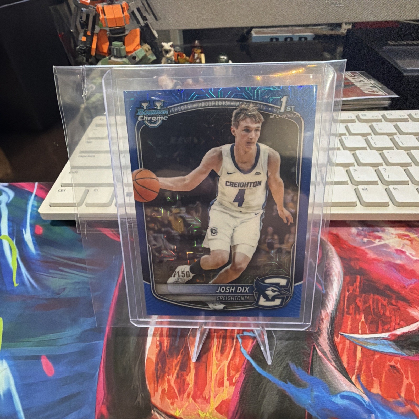 Topps 2025-26 Bowman Chrome Prospects Josh Dix Creighton Blue 001/150 1st