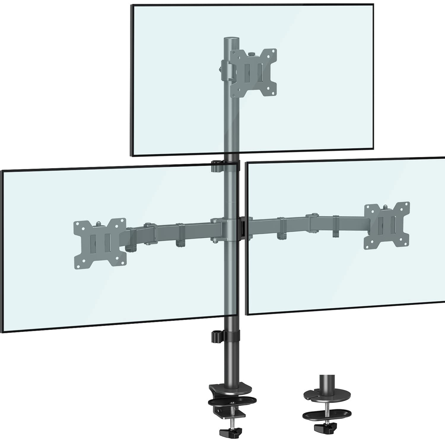 MOUNTUP Triple Monitor Stand, Height Adjustable Monitor Desk Mount Fit for 17...