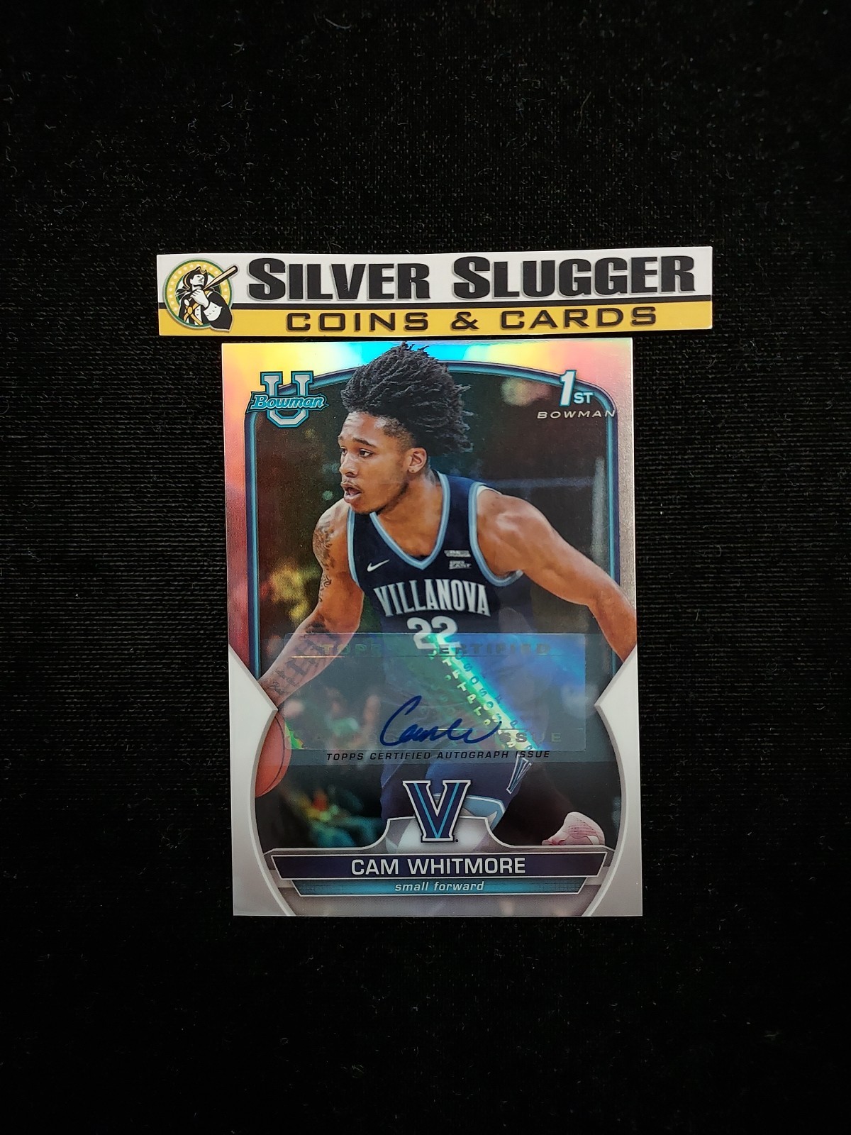 2022-23 Cam Whitmore 1st Bowman Chrome University Auto Refractor /499 #22 Rocket