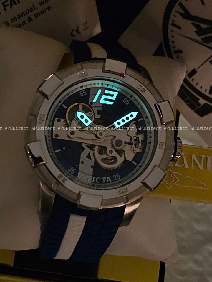 Invicta - ESQUELETO - S1 Rally - Reloj Hombre Automático Exposición Blanco/Azul Foto 4 de 4