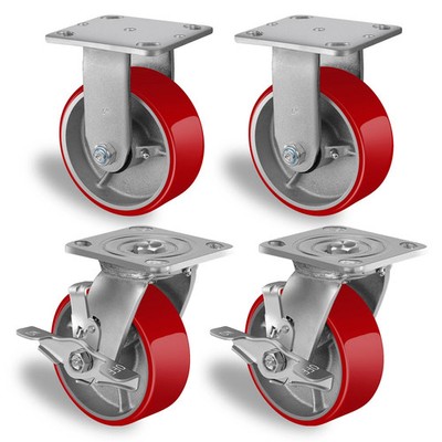 Heavy Duty Caster Set Wheels Fits For All Swivel & Brake Casters