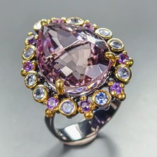 Antique ring 18 ct+ Natural Ametrine Ring 925 Sterling Silver Size 8 /R463438