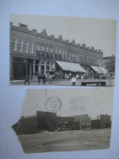 2 Dumont Iowa Postcards, Main Street & Business Block, 1910, 1915