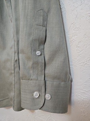 Joseph Abboud grün ohne Falten Kleid Shirt 16 34/35 bügelfrei gebraucht, in einwandfreiem Zustand - Bild 6 von 14