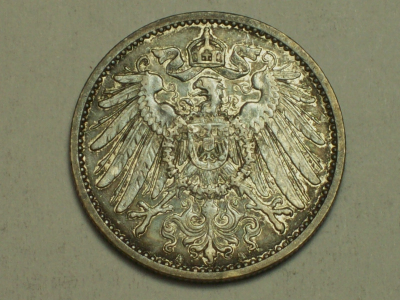 Silver 1904-A Germany Empire 1 Mark     KM#14     AU    SN4056