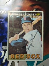 Topps 1967 George Thomas  #184 Blue Ink Line On Bk