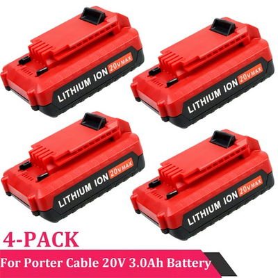 #ad #ad 4PCS 20V for Porter Cable 20 Volt Max 3.0Ah Lithium Ion Battery PCC685L PCC682L $140.99