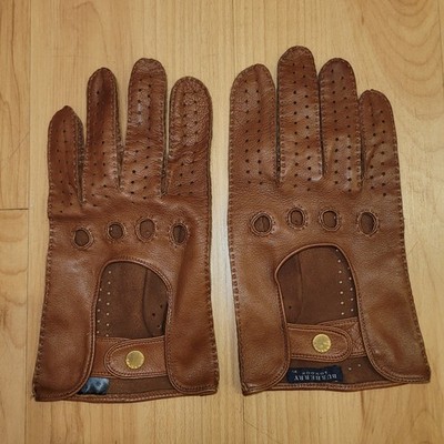 Burberry Men's Leather Driving Gloves Sz 9.5