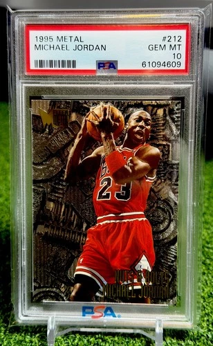MICHAEL JORDAN 1995 Fleer Metal Nuts & Bolts #212 Bulls HOF PSA 10 GEM MINT