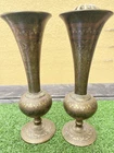 SUPERB PAIR 19thC "RUSSIAN" BRONZE DIFFUSER VASES WITH INTRICATE DETAILING c1880