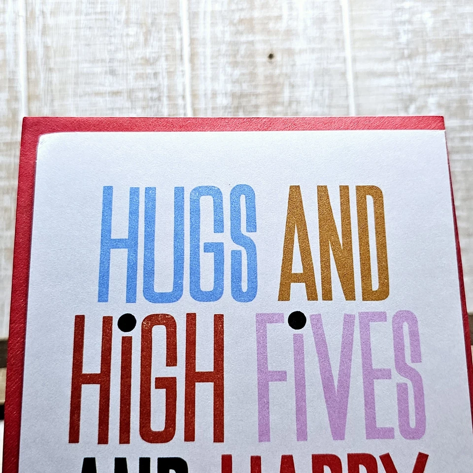 Recycled Paper Greetings Graduation Card Congrats High Fives Caps Black - Image 2 of 4