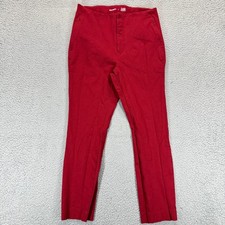 Old Navy Womens Extra High Rise Pixie Skinny Pleated Pants Red Size 8