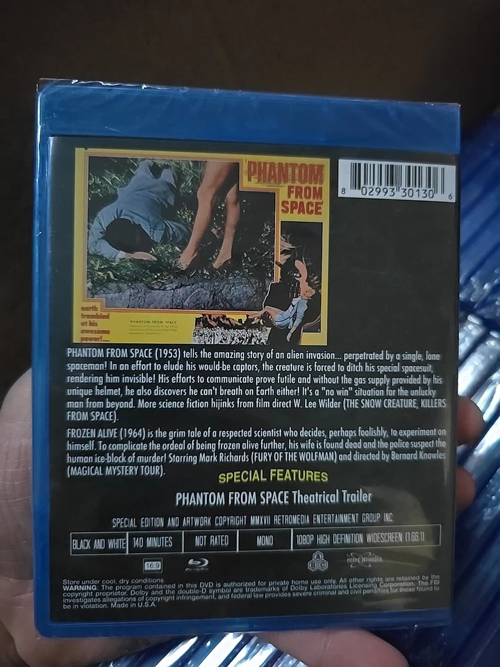 Phantom From Space & Frozen Alive (Blu-ray) Sci-fi Double Feature RARE OOP New! - Image 2 of 2
